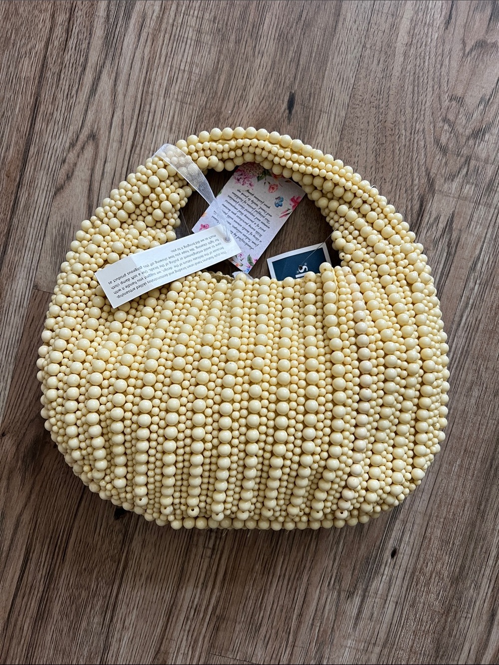 NEW! Beaded Handbag in Pale Yellow - Women Bags